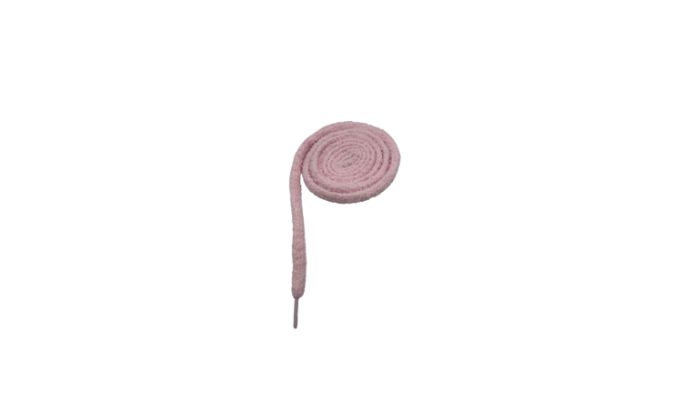 Paire de lacets fluffy rose fin - LFR