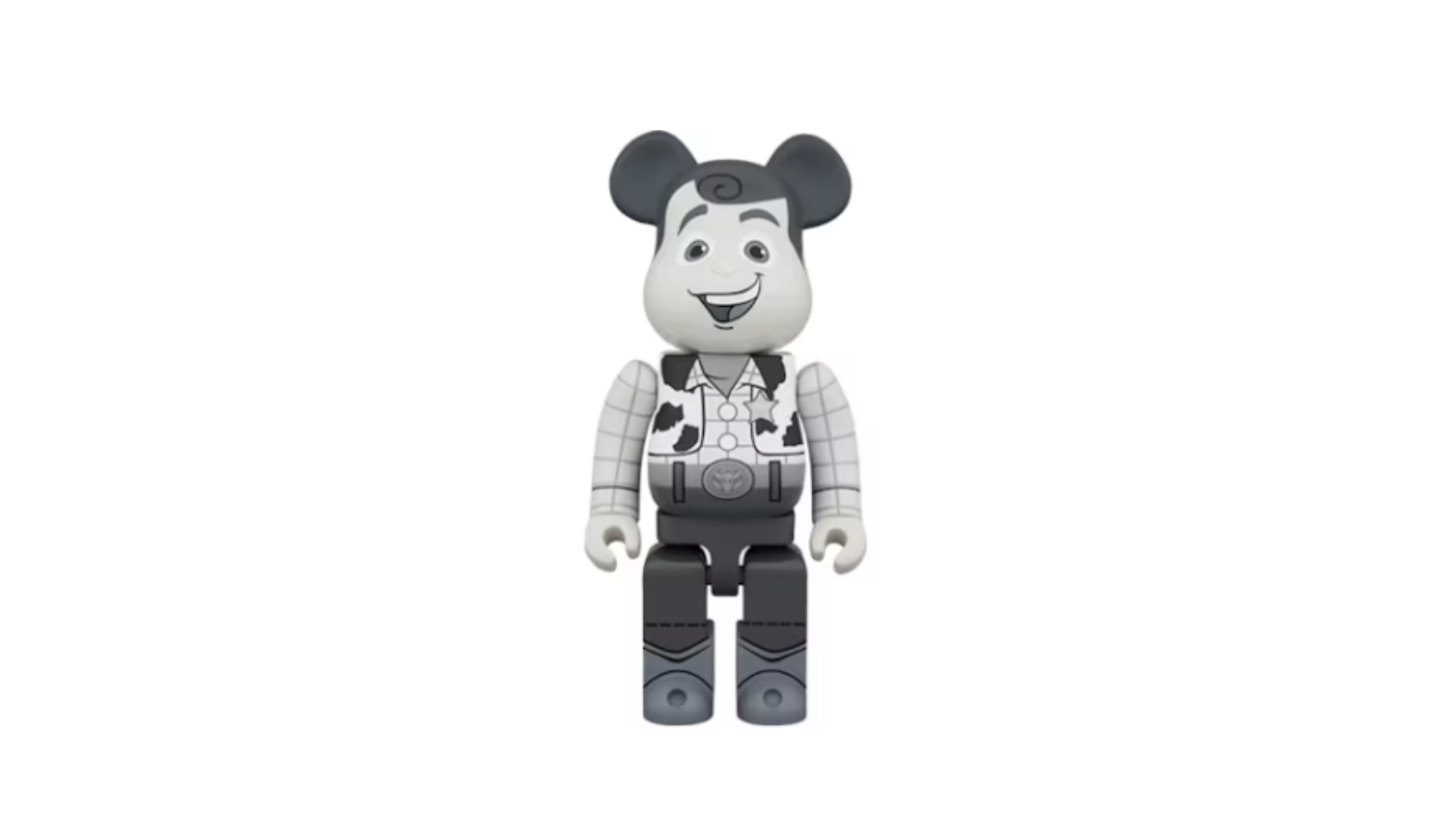 Bearbrick x Disney Woody 1000% noir et blanc - BDWNW
