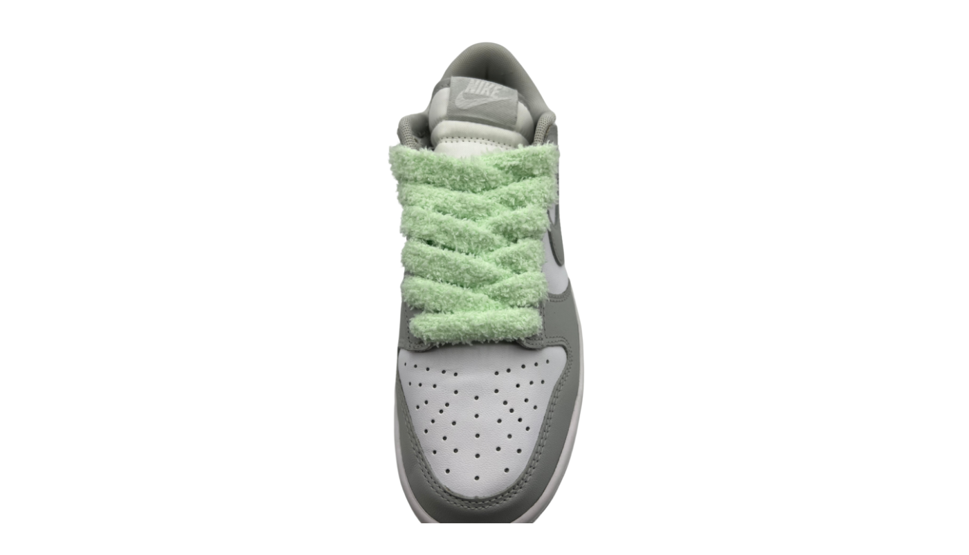 Paire de lacets fluffy large vert d'eau - PLFLVE