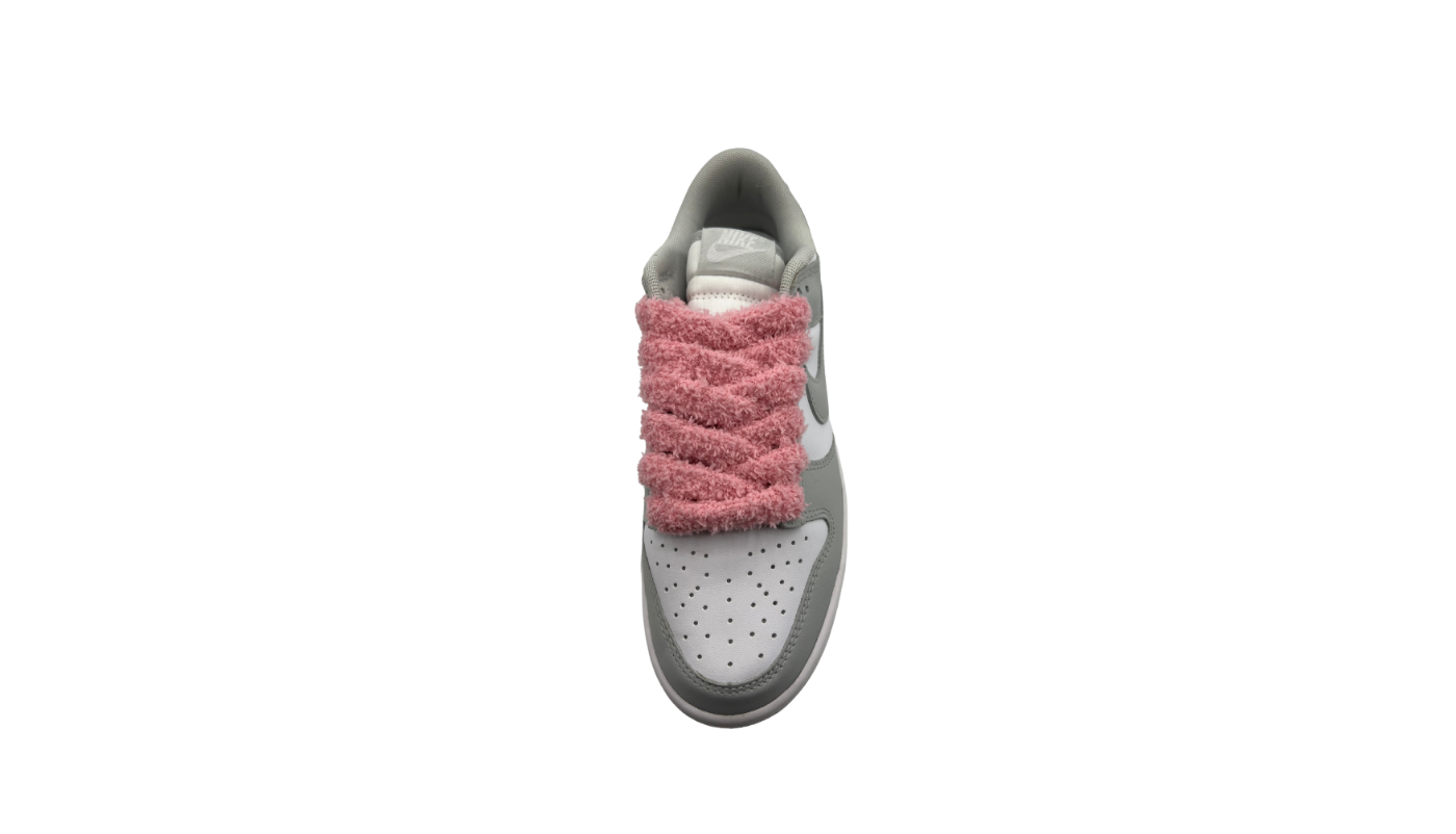 Paire de lacets fluffy large rose foncé - PLFLRF
