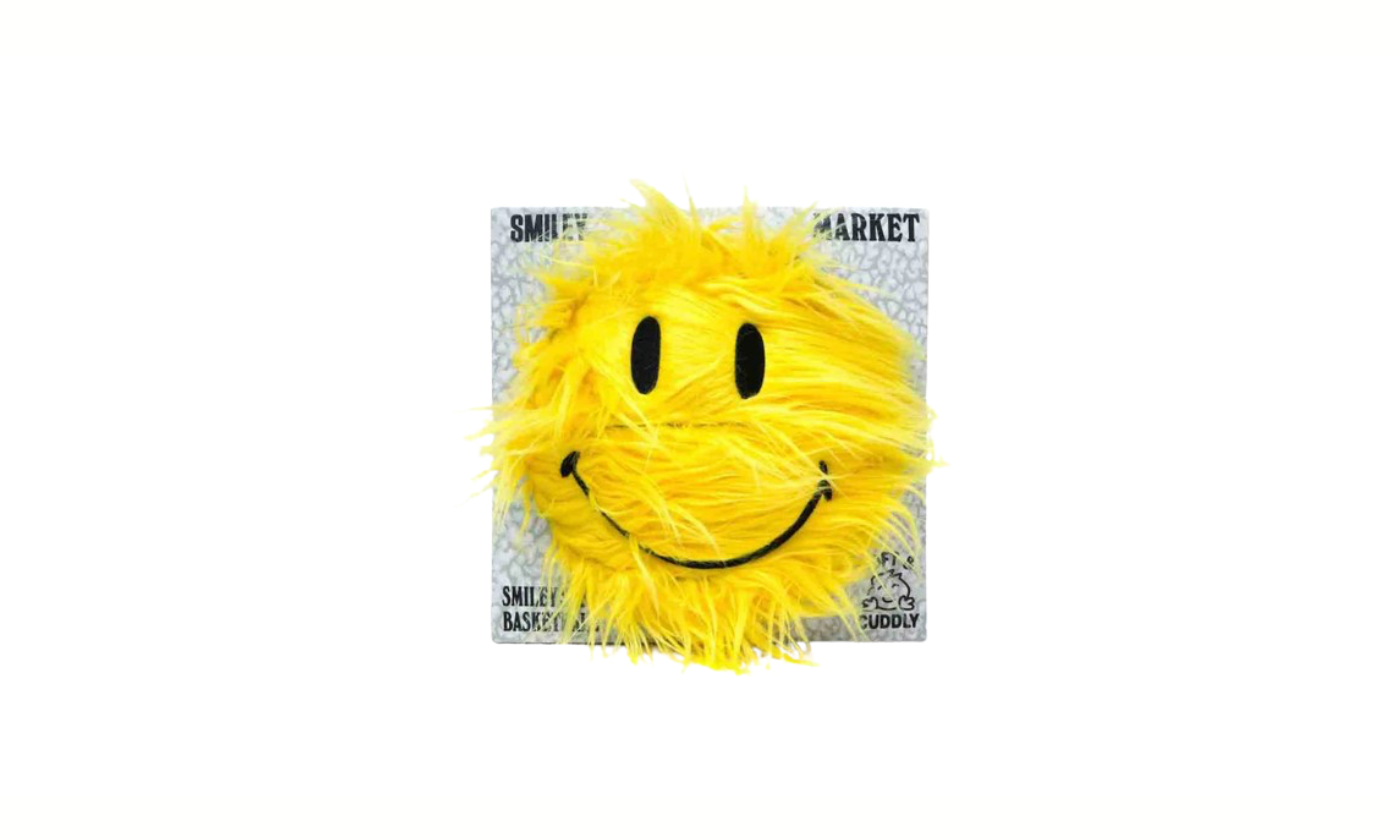 Market Smiley Shaggy Plush Basketball Yellow