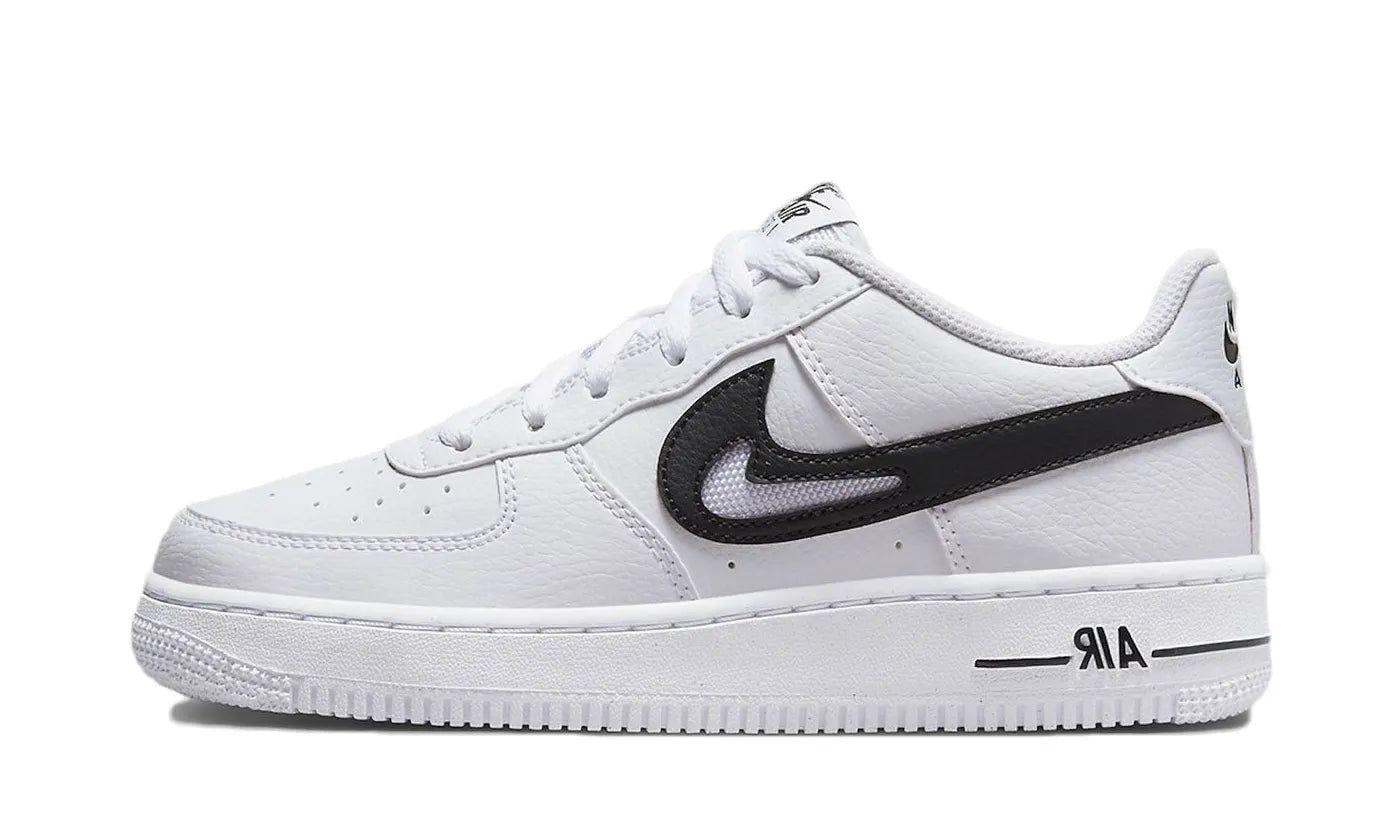 Air Force 1 Low Cut Out Swoosh White Black - DR7889-100