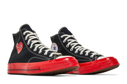 Chuck Taylor All Star 70 Hi Comme des Garcons PLAY Black Red Midsole - A01793C