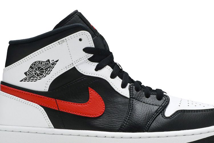 Air Jordan 1 Mid Black Chile Red White