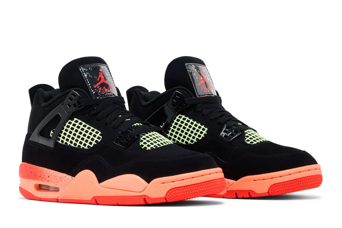 Air Jordan 4 Retro Black Bright Mango Barely Volt Infrared 23