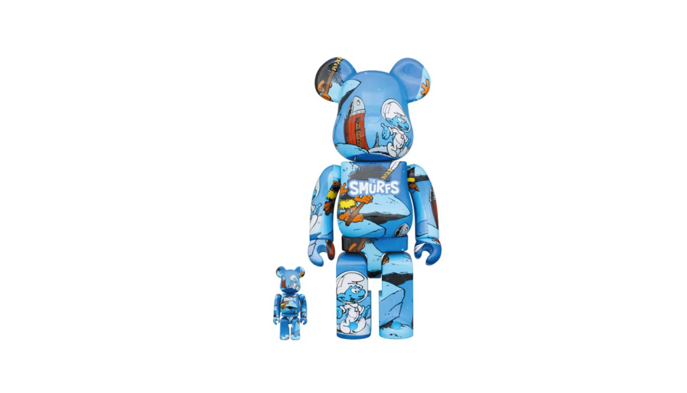 Bearbrick x Smurf (Les Schtroumpfs) L’Astroschtroumpf 100% & 400% Set Bleu - BSAS