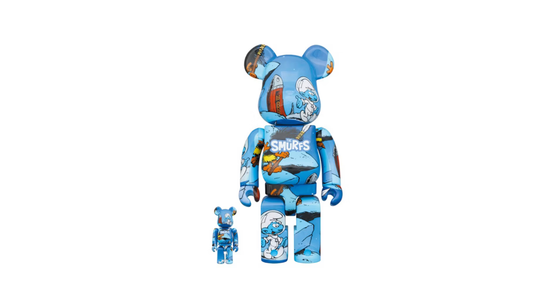 Bearbrick x Smurf (Les Schtroumpfs) L’Astroschtroumpf 100% & 400% Set Bleu - BSAS