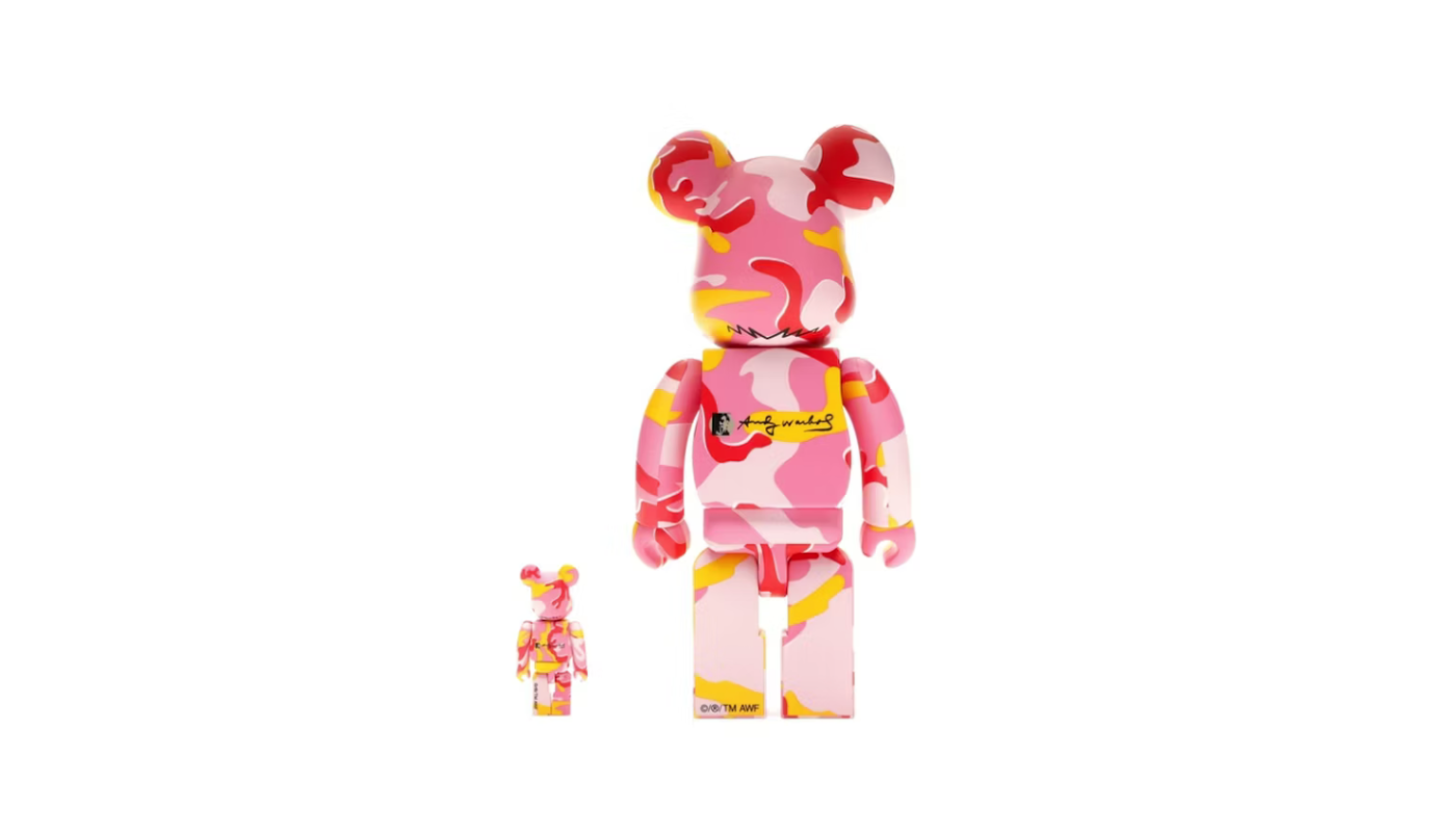 Bearbrick Andy Warhol Camo Ver. 100% & 400% Set - BAWCS