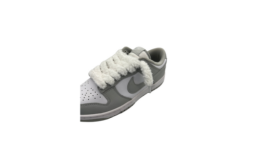 Paire de lacets fluffy large blanc - LFLB