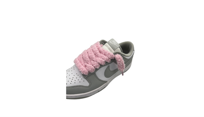 Paire de lacets fluffly large rose  - LFRL