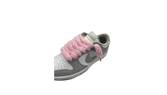 Paire de lacets fluffly large rose  - LFRL
