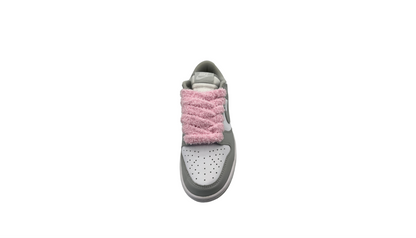 Paire de lacets fluffly large rose  - LFRL