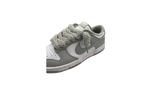 Paire de lacets fluffy large gris - PLFLG