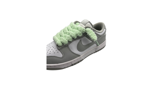 Paire de lacets fluffy large vert d'eau - PLFLVE