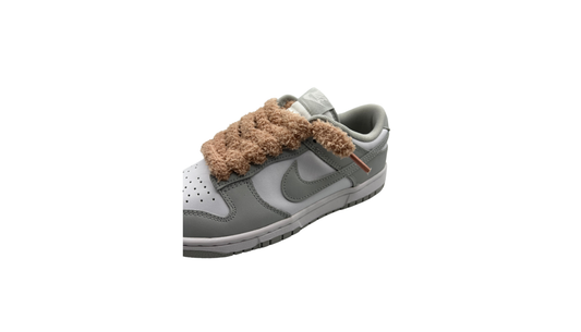Paire de lacets fluffy large marron foncé - PLFLMF