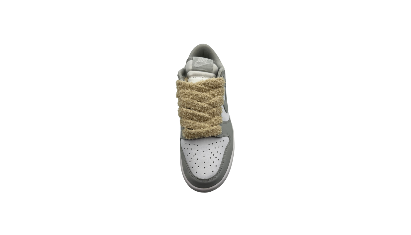 Paire de lacets fluffy large marron clair - PLFLMC