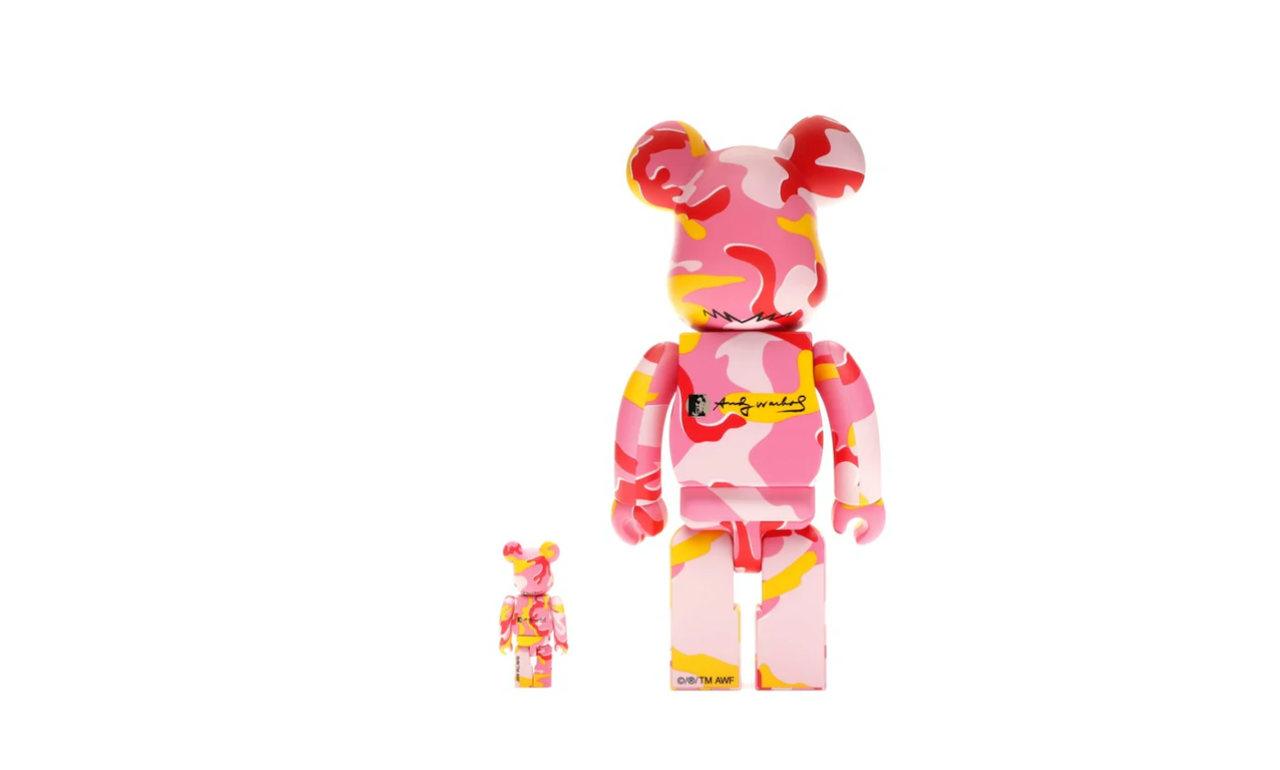 Bearbrick Andy Warhol Camo Ver. 100% & 400% Set