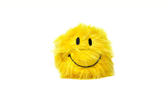 Market Smiley Shaggy Plush Basketball Yellow