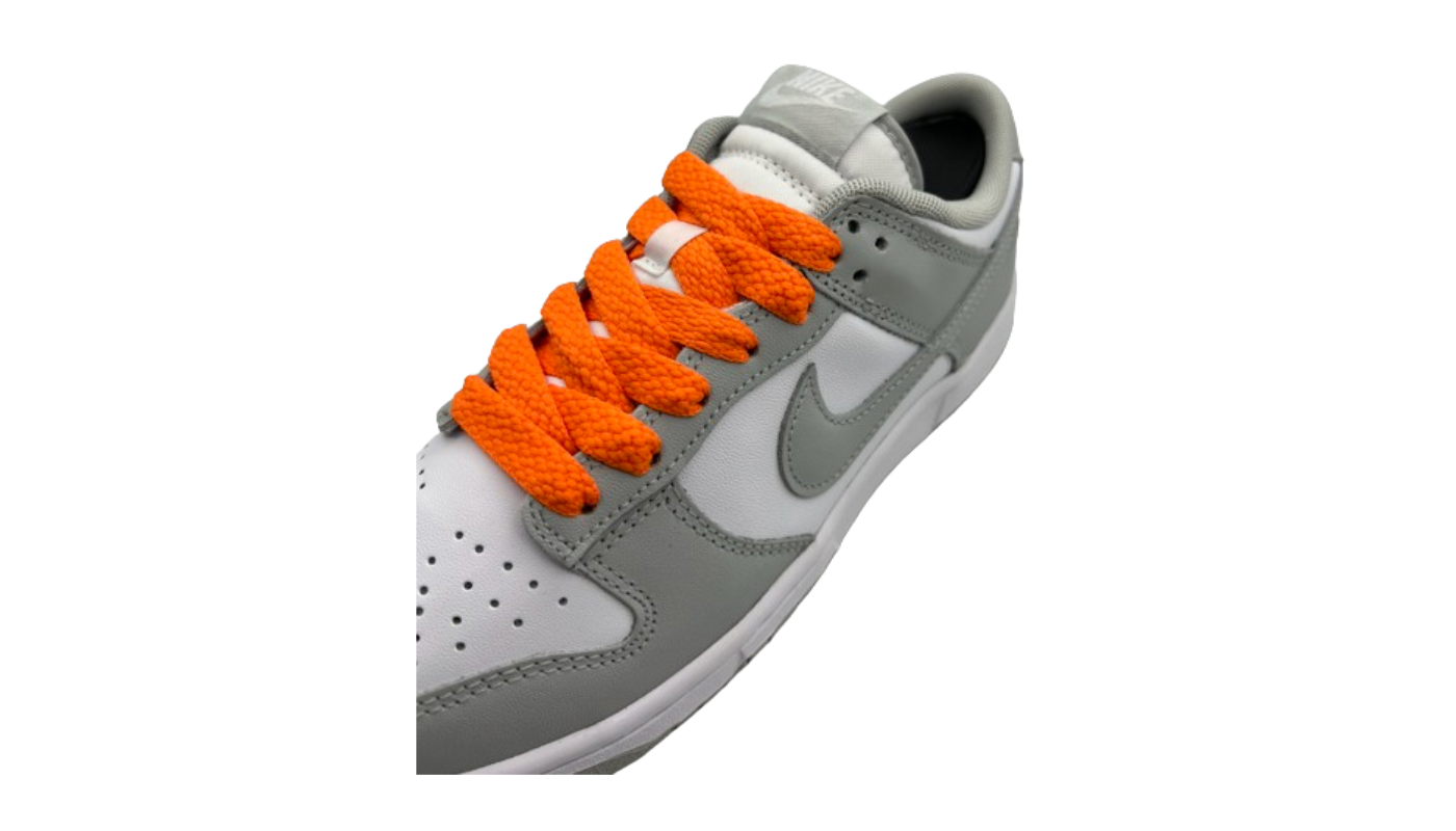 Paire de lacets larges Orange Fluo