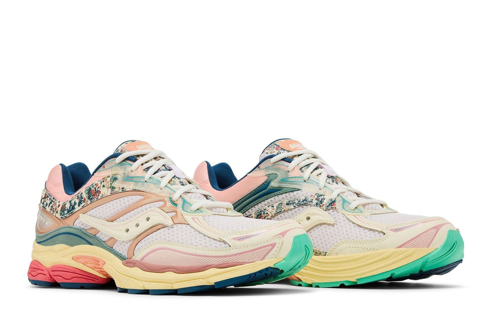 Saucony ProGrid Omni 9 Floral Beige Blue