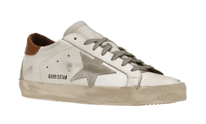 Super-Star White Vacchetta Tan Grey Suede Patch - GMF00102F00218210803