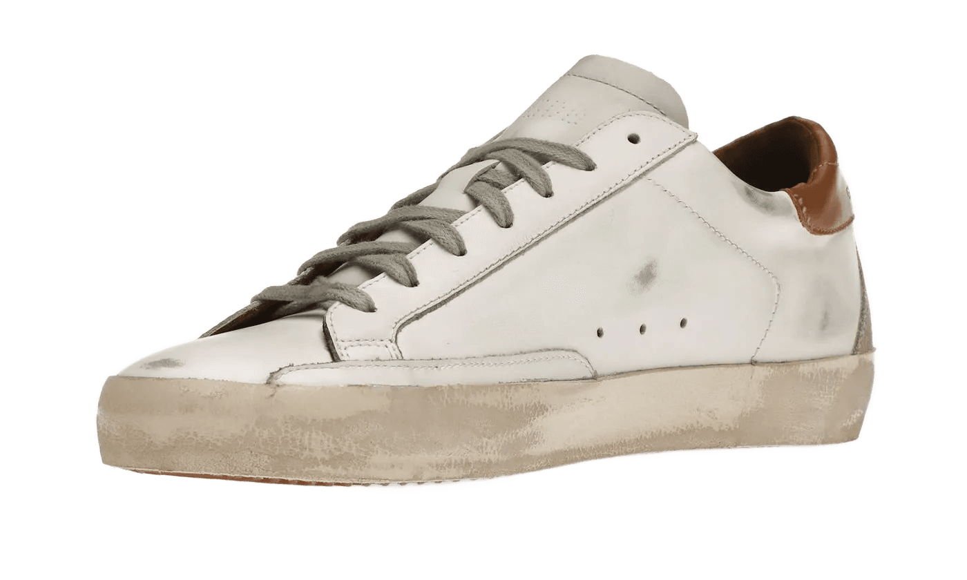 Super-Star White Vacchetta Tan Grey Suede Patch - GMF00102F00218210803