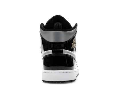 Air Jordan 1 Mid SE Patent Black White Metallic Silver Metallic Gold - HV0789-010