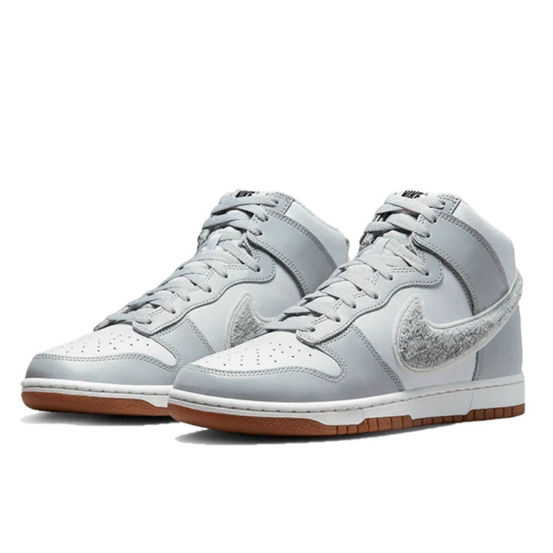 Dunk High Retro Chenille Swoosh White Grey