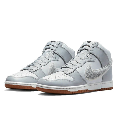 Dunk High Retro Chenille Swoosh White Grey