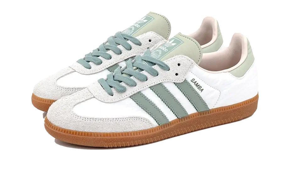 Adidas Samba OG  Cloud White Silver Green - ID0492